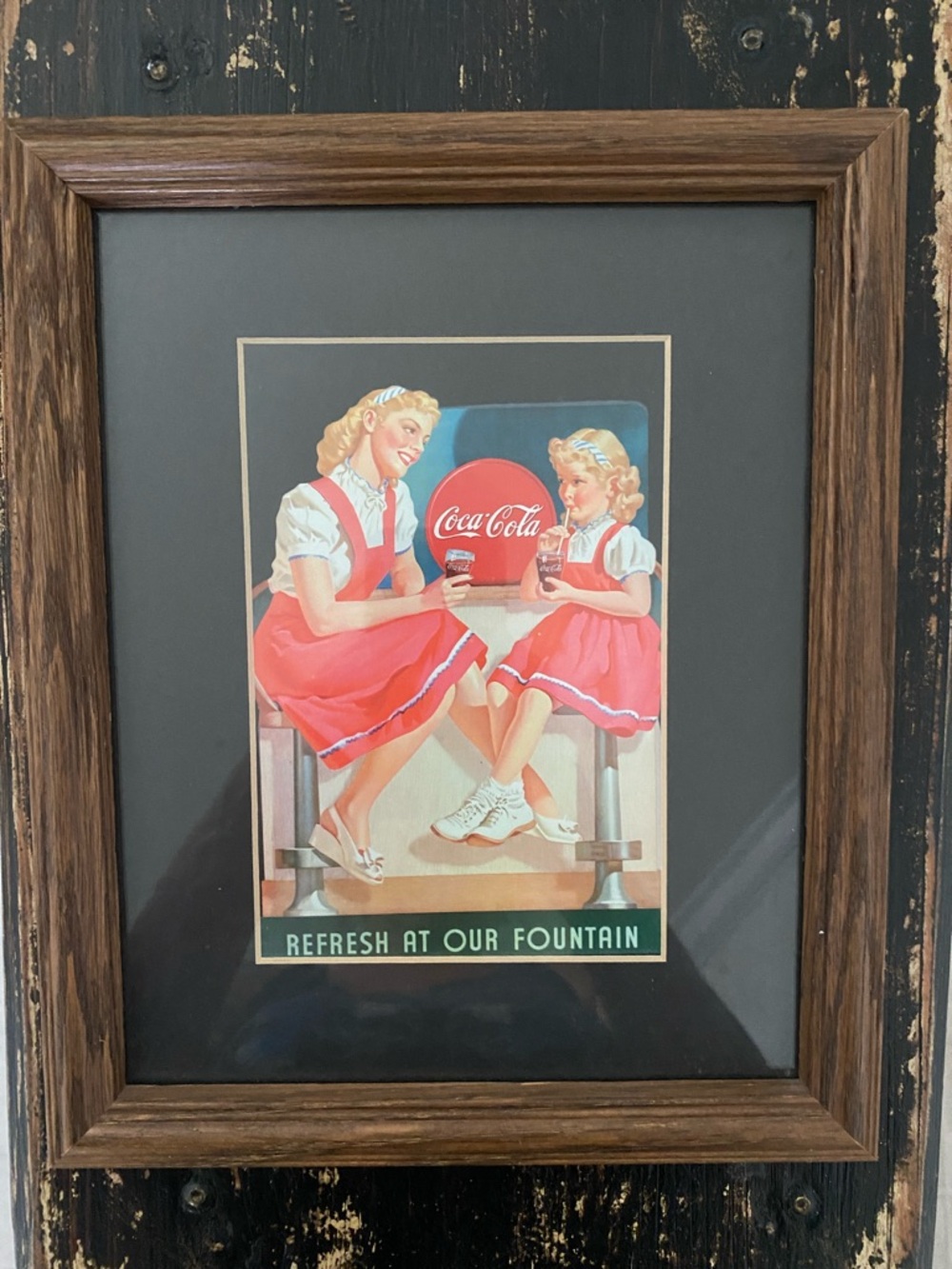 Framed Coca-Cola  picture from the 50’s